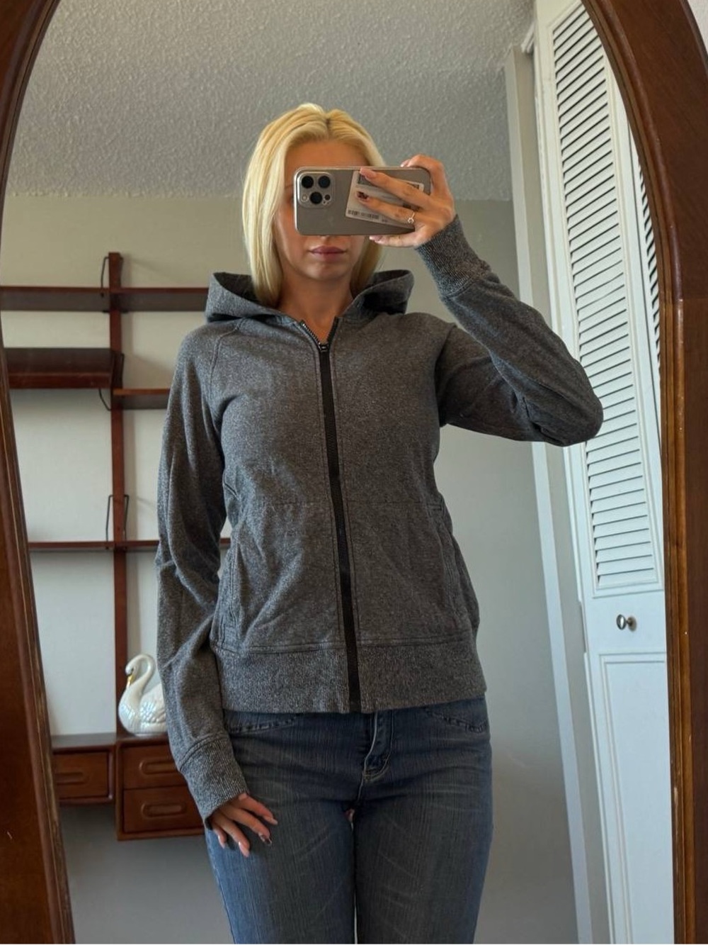lululemon athletica Charcoal Full-Zip Hooded Jacket